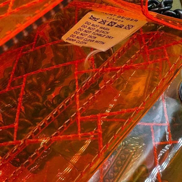 🆕 KURT GEIGER LONDON 🧿 NWOT Mini Kensington Crossbody Bag, Transparent Orange - Picture 15 of 15